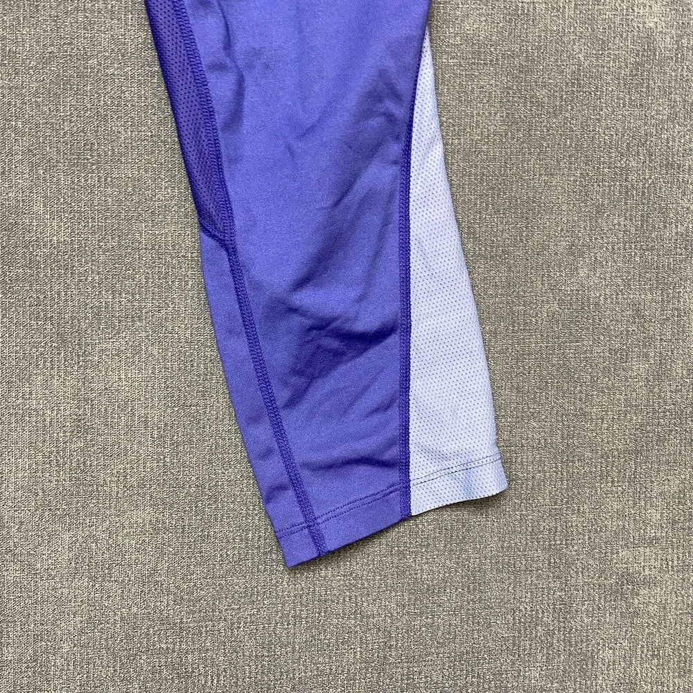 Nike Dri Fit Capri Leggings Womens Small Purple Stretch Running Zipper Pocket
